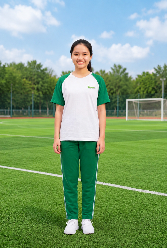 Áo thể dục nữ Bamboo trung học 2026